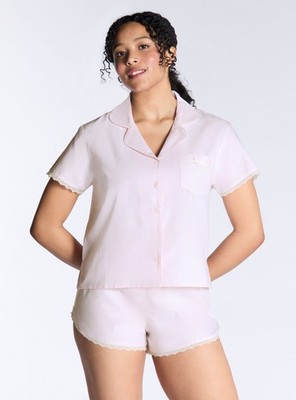 Boux Avenue Pyjama Set Women's Soft Boxer Style Stripe Shorts Top Sleepwear