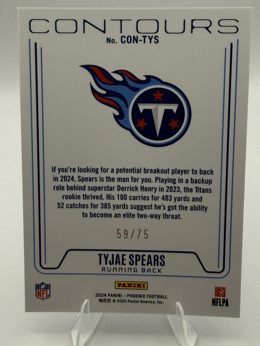 2024 Panini Phoenix Tyjae Spears Contours Bronze Prizm #59/75