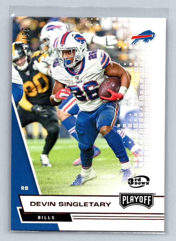 2020 Panini Playoff #4 Devin Singletary 3rd Down #/25 Buffalo Bills