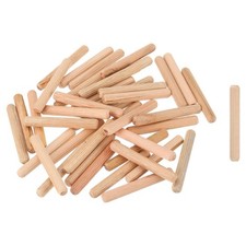 300Pcs 1/3" x 2-3/8" Wooden Dowel Pins, Furniture Woodwork Grooved Fluted Pin
