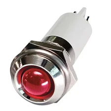 Round Indicator Light, Red, 24Vdc,  24M112