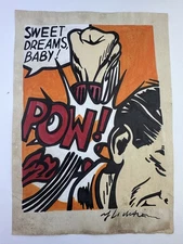 Roy Lichtenstein COA Art Painting Original Drawing Vintage Paper Signed