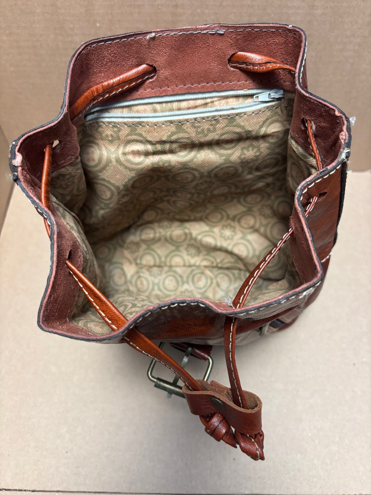 Brown Leather Mini Backpack - image 5