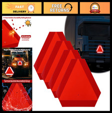 4 Pack Reflective Slow Moving Vehicle Signs - 14x16" Aluminum Safety Triangles,