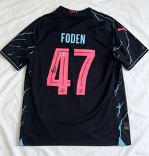 Autographed/Signed Phil Foden Manchester City Jersey Beckett COA