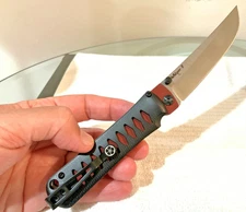 APOC Whisper II (Whisper Flip)  Samurai Handle Traditional Clip D2 Steel Knife