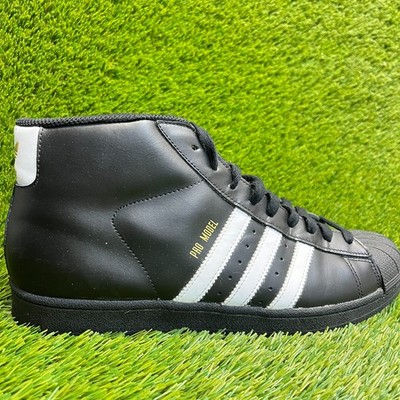 Adidas Pro Model Mid Mens Size 11 Black White Athletic Leather Shoes Sneakers