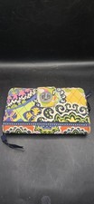 Vera Bradley Turn Lock Wristlet Wallet in Rio Pink Yellow Green Purple Floral