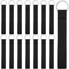 Hicarer 15 Pieces Wrist Keychain Lanyard Neoprene as the picture shown, Black