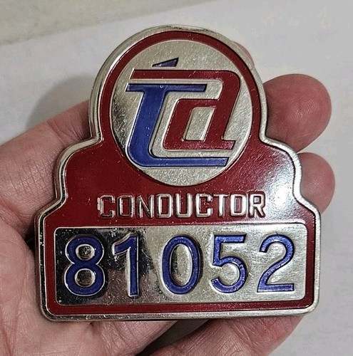Vintage New York City TA Railroad Subway CONDUCTOR Hat Badge Transit Authority