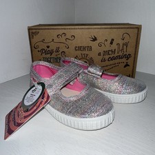 Cienta Toddler Mary Jane Shoes US Sz 5 EU 21 Multicolor Rainbow Sparkle NIB Read