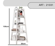 x Libreria Scaffale Angolare  4 Ripiani Bianco Design Moderno 106cm 21031 reb