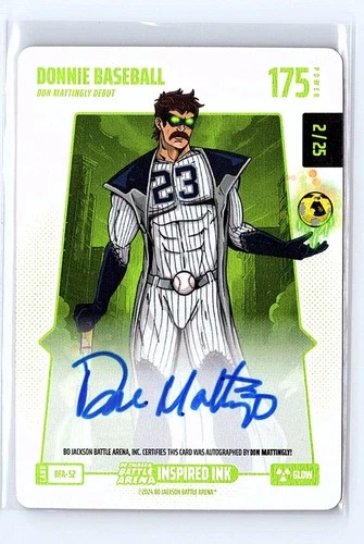 Bo Jackson Battle Arena Alpha Don Mattingly GLOW AUTO /25!!! Donnie Baseball