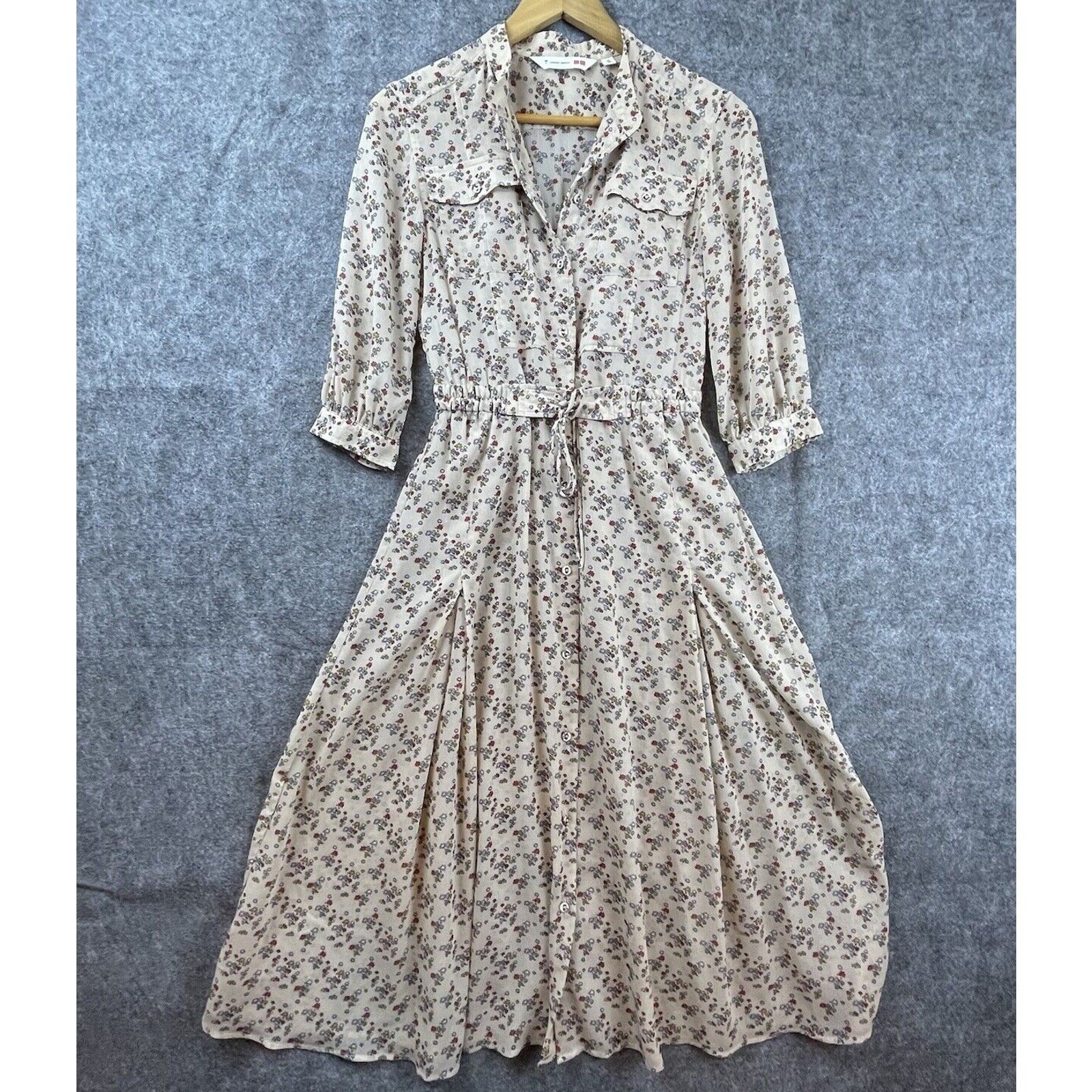 Tomas Maier Dress Extra Small Sheer Cottage Peasant Country Flowy Belted