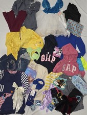 GIRLS CLOTHING LOT JEANS COAT DRESSES HOODIES HAIR BARETTES ETC TOPS SIZE 6
