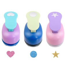 3 PCS Craft Hole Punch Shapes, 0.71-0.79 Inch Paper Punches for Crafting, Col...