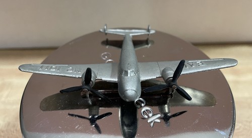 Vintage Tootsietoy EAL NC 1011 Two Propeller Airplane Silver 1930's No Tires