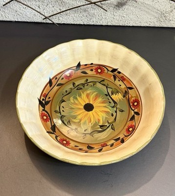 Certified International Margaret Le Van Sunflower 13  Large Bowl Scallop Edge