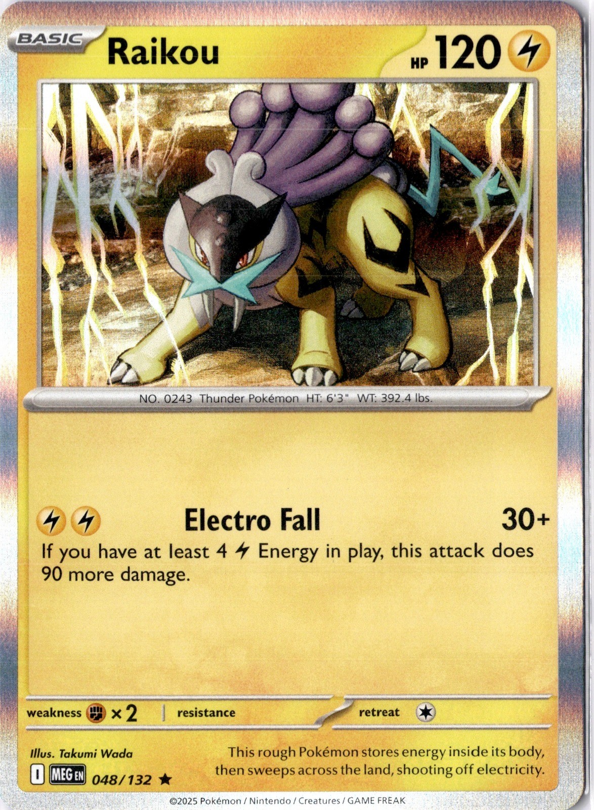 Raikou 048/132 Rare ME01: Mega Evolution NM