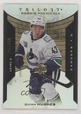 2019 Upper Deck Trilogy Premieres Level 2 /499 Quinn Hughes #113 Rookie RC fm0