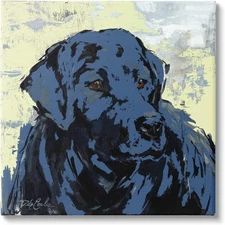 Blue Dog 17" x 17" Stretched Over Wood Canvas Art Print, Design by Debi Coules