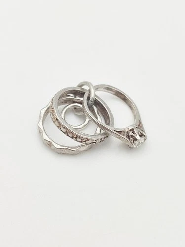 Vintage 925 Sterling Silver Ring Charm Pendant