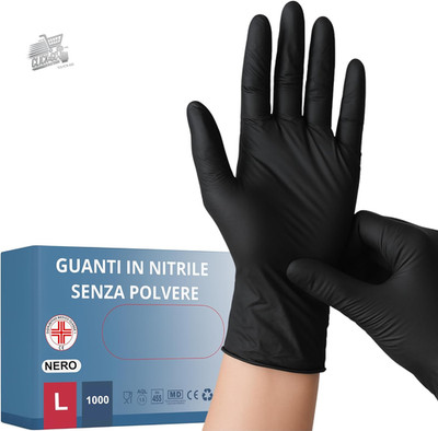 100 schwarze Nitrilhandschuhe Einweg puderfrei Latex medizinische Arbeit Lebensmittel L