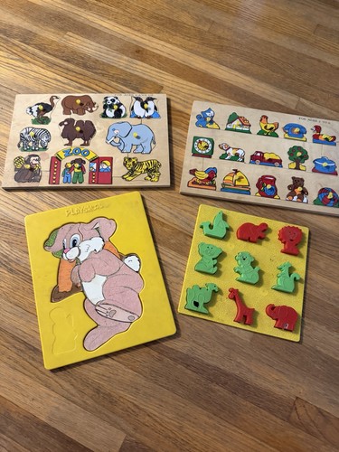 Vintage Children’s Puzzles Wooden And Plastic