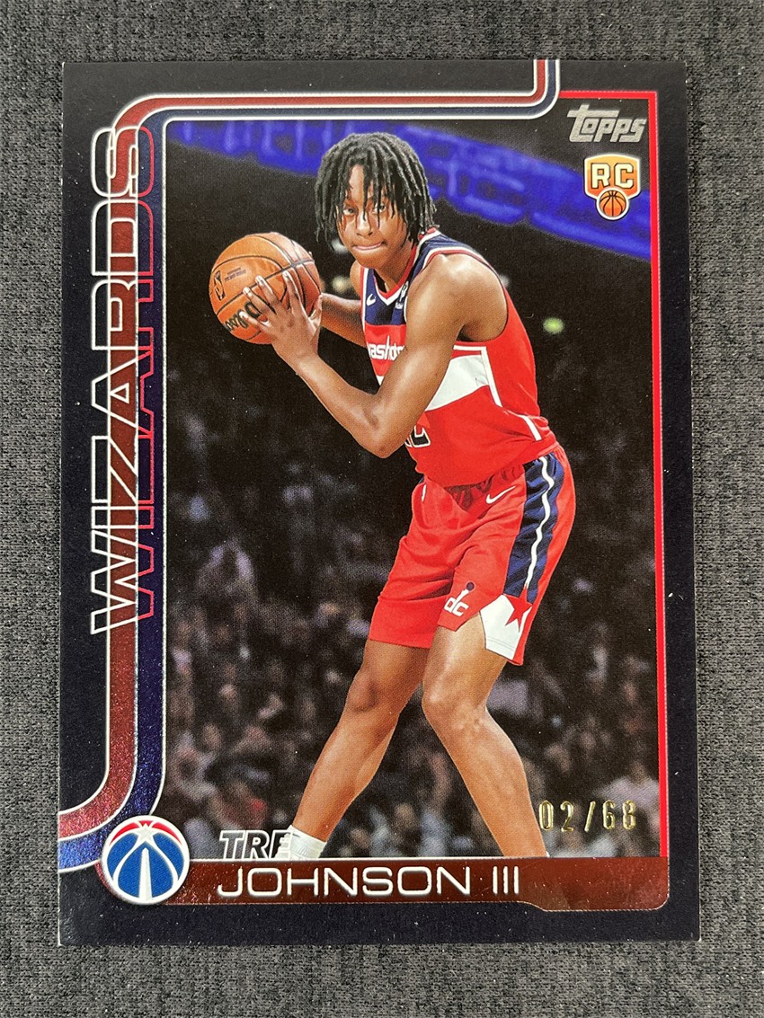 2025-26 Topps Flagship Basketball Tre Johnson III RC Rookie Black 02/68 #206