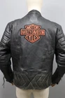 HARLEY DAVIDSON MOTOR CYCLES Racing Vintage Mens Black Leather Biker Jacket Sz M