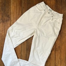 Women s Vintage 80s jeans white high waisted straight leg Skoozi size 9/10