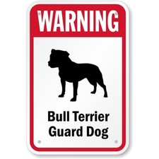 Bull Terrier Sign Aluminum Weatherproof Dog Outdoor Garden Plaque Durable