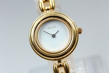  Near MINT Vintage GUCCI 11/12 Change Bezel White Dial Quartz Woman's Watch
