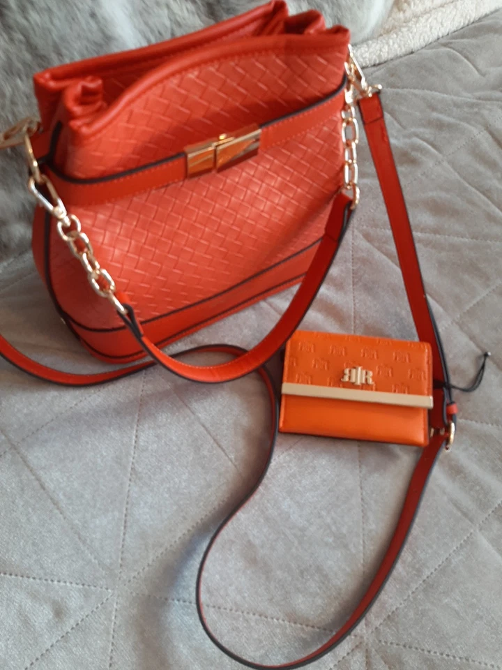 Lovely River Island Orange Weave Bucket Bag And Purse BNWOT - Image 2 of 4