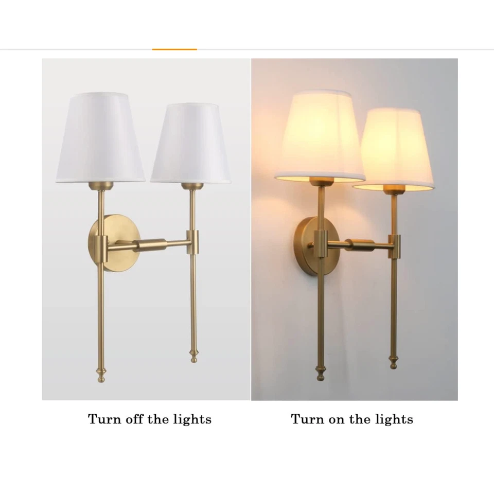 Aplique de pared PERMO clásico rústico doble 2 luces accesorio de iluminación con fl Foto 2 de 4