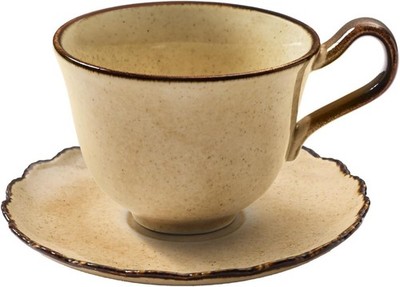 Ceramic Latte Cup and Saucer, 10 OZ Cappuccino Cups Mugs, Vintage Coffee Art Cup