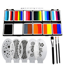 Professional Face Paint Makeup Split Cake Palette 12 10Gm Water Actived, Non-T
