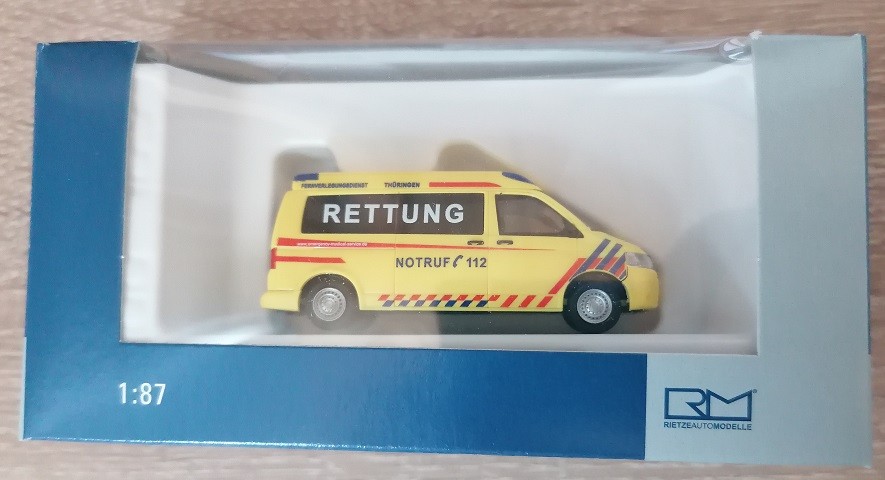 Rietze 53622 - 1/87 Volkswagen T5 '10 Emergency Medical Service Thuringia - New