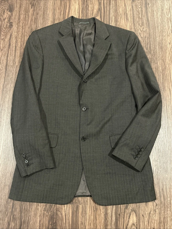 Chaqueta Blazer John Varvatos Para Hombre Mezcla Lana Marrón Cuadros Italia • 40R (Estados Unidos) 50R (UE) Foto 3 de 4