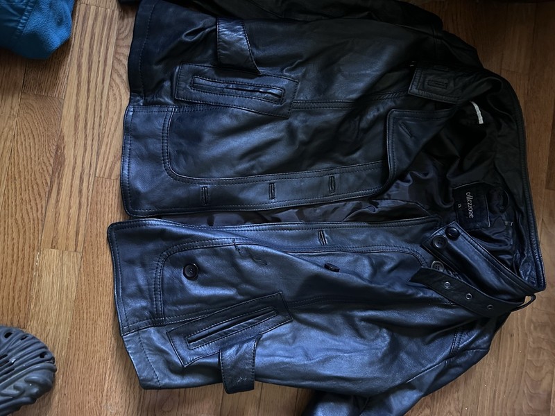 New Look Women Leather Bomber Jacket Size 1X Runs Like A Medium Used Good Cond.