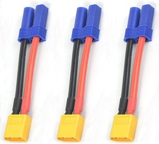 3 pcs EC5 Female to XT60 Male Connector Plug Conversion Adapter with Blue