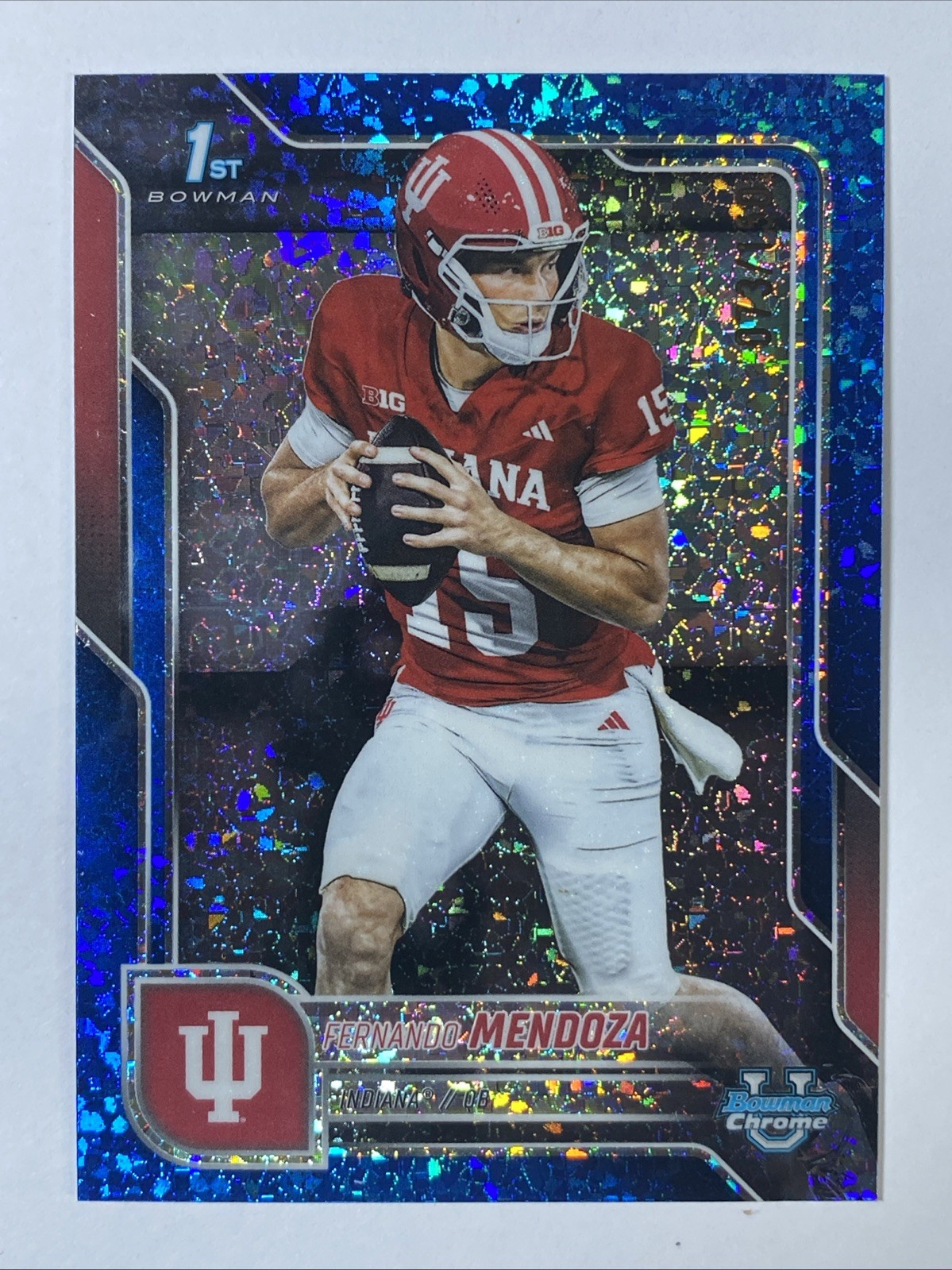 FERNANDO MENDOZA 2025 Bowman University Chrome 1st BLUE MINI-DIAMOND /150 *ke