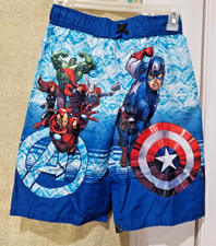 Marvel Avengers Boy's Swim Trunks Captain America, Hulk  Friends Size L