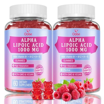 Oalse 2 Packs Alpha Lipoic Acid Gummies 1000Mg Vitamin B1 B12 A E -
