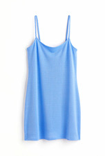 H&M Divided Blue Crochet-look Jersey Short Dress with Inner Lining S
