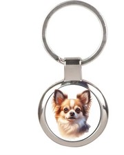 Chihuahua Key Ring Key chain Chrome Finish Key Fob Photo