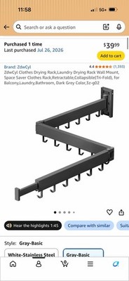 Drying Hanging Rack For Laundry Or Patio (adjustable, Flexible); New And In Box
