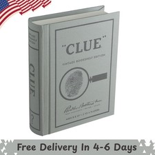 Clue Vintage Bookshelf Edition Board Game Linen Fabric Books