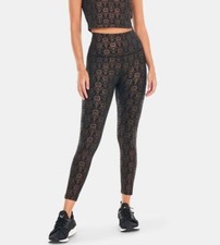 Beyond Yoga XS High Rise Leggings Black Bronze Foil Print Athleisure Pants