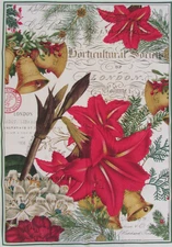 Michel Design Works Christmas Red Amaryllis Floral Cotton Kitchen Towel